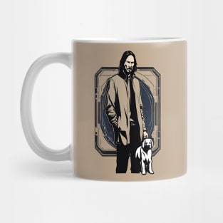 John Wick and His Trusty Dog Vintage Retro Movie Mug